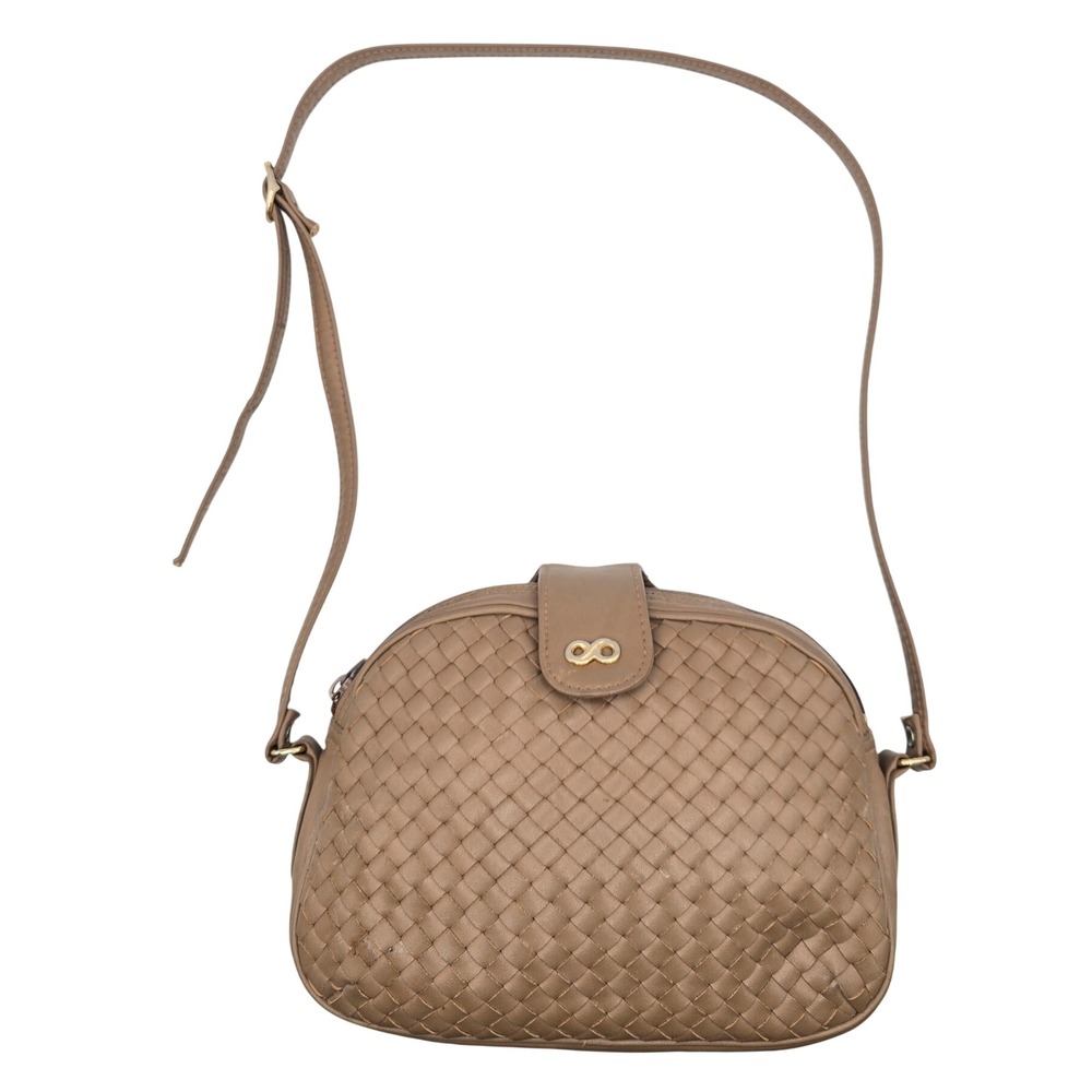 Vintage Du-Val Woven Crossbody Bag Brown Made in Macau Adjustable Strap